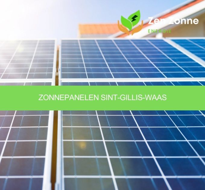 Fotovoltaïsche panelen die zonne-energie opwekken en worden geïnstalleerd in de regio Sint-Gillis-Waas.